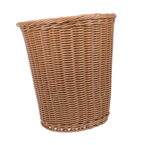 DECOMELODY Simulierter Rattan Müllbehälter aus Rostfreiem Eisen Handgewebter Runder Abfallkorb ohne Deckel Stabiler Abfallbehälter für Büro und Haushalt in Beige Multifunktionaler Papierkorb DECOMELODY Simulierter Rattan Müllbehälter aus Rostfreiem Eisen Handgewebter Runder Abfallkorb ohne Deckel Stabiler Abfallbehälter für Büro und Haushalt in Beige Multifunktionaler Papierkorb von DECOMELODY