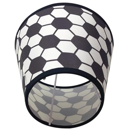 DECOMELODY Stoff Lampenschirm mit Fußballmuster Vintage Tischlampen Schirm aus Robustem und Textil Abnehmbar Passend für Schlafzimmer Büro und Wohnzimmer Langlebig und Dekorativ von DECOMELODY