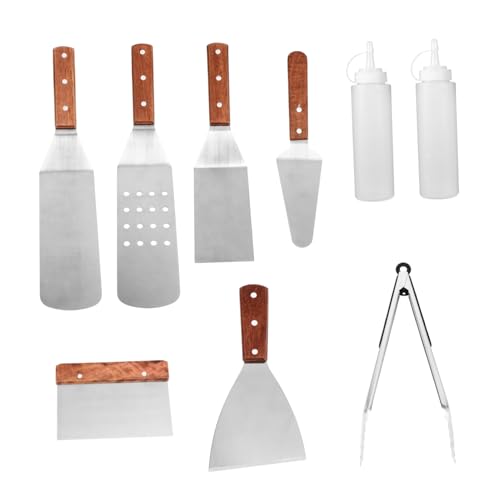 DECOMELODY Teiliges BBQ Grillbesteck Set aus Langlebigem Edelstahl mit Holzgriffen Vielseitige Grillzubehör Utensilien für Outdoor und Indoor Barbecue Robust und Stilvoll von DECOMELODY