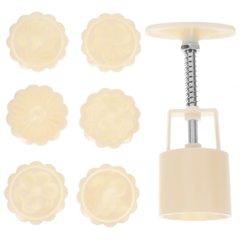 DECOMELODY Teiliges Moon Cake Press aus Langlebigem Lebensmittelechtem Material mit Abnehmbaren Stempeln Handliche Mondkuchenform für DIY Gebäck und Kekse für Backzubehör und Mid autumn DECOMELODY Teiliges Moon Cake Press aus Langlebigem Lebensmittelechtem Material mit Abnehmbaren Stempeln Handliche Mondkuchenform für DIY Gebäck und Kekse für Backzubehör und Mid autumn von DECOMELODY