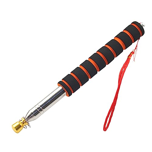 DECOMELODY Teleskop Fahnenmast mit Schwammgriff Tragbarer Outdoor Flaggenmast für Schule Reisen und Events Windresistent und Einfach zu Lagern Schwarz Orange Silber von DECOMELODY