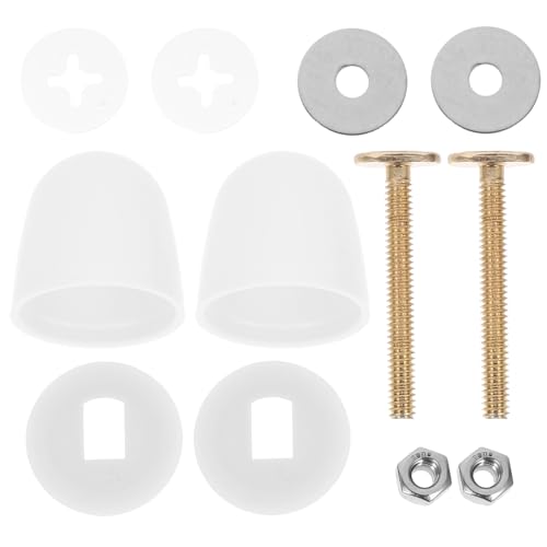 DECOMELODY Toilettensitz Schrauben Set mit Rostschutz Dekorative Wc Schrauben Abdeckkappen Einfach zu Montierende Ersatzteile für Stabile Wc Sitz Befestigung Langlebiges Toiletten Zubehör von DECOMELODY