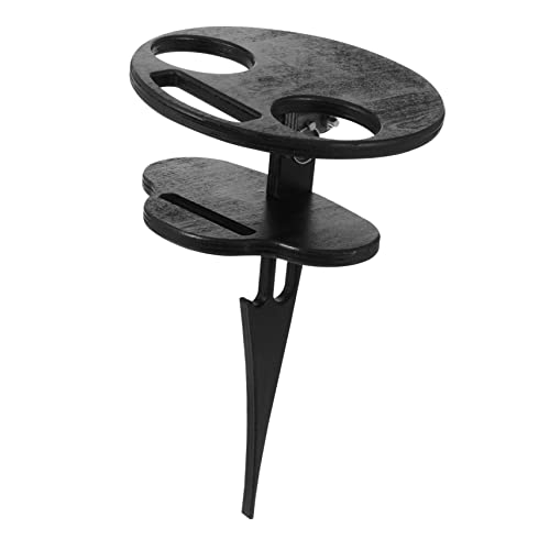 DECOMELODY Tragbarer Outdoor Weintisch Klappbar Doppelstöckiger Beistelltisch Garten Camping Strand Picknick mit Getränkehalter für Weinliebhaber von DECOMELODY