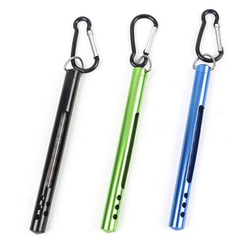 DECOMELODY Tragbares Angelthermometer Stift mit Metallgehäuse und Karabiner Wasserfestes Thermometer für Teich und Flussangeln Misst Celsius und Fahrenheit Zubehör für Angler von DECOMELODY