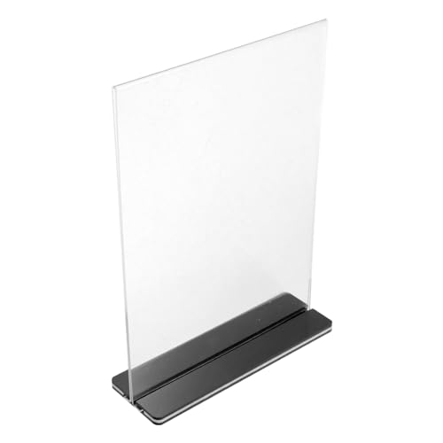 DECOMELODY Transparenter Acryl Schilderhalter Förmig mit Schwarzem Sockel Robuster und Vielseitiger Tischaufsteller für Menükarten Flyer und Visitenkarten Professioneller Acryl Displayständer DECOMELODY Transparenter Acryl Schilderhalter Förmig mit Schwarzem Sockel Robuster und Vielseitiger Tischaufsteller für Menükarten Flyer und Visitenkarten Professioneller Acryl Displayständer von DECOMELODY