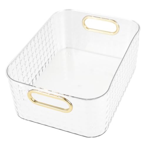 DECOMELODY Transparenter Aufbewahrungskorb mit Griff Diamantgeprägtes Design Robuster Vielseitiger Desktop Organizer für Kosmetik Snacks Schlüssel und Haushaltsutensilien DECOMELODY Transparenter Aufbewahrungskorb mit Griff Diamantgeprägtes Design Robuster Vielseitiger Desktop Organizer für Kosmetik Snacks Schlüssel und Haushaltsutensilien von DECOMELODY