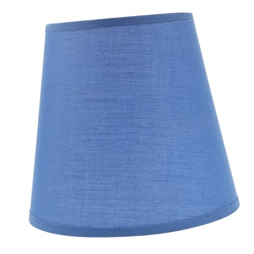 DECOMELODY Trommelförmiger Lampenschirm aus Blauem Leinenstoff Tischlampen abdeckung Weiches Licht Langlebiger Metallrahmen Moderne Dekoration für Wohn Arbeitszimmer von DECOMELODY