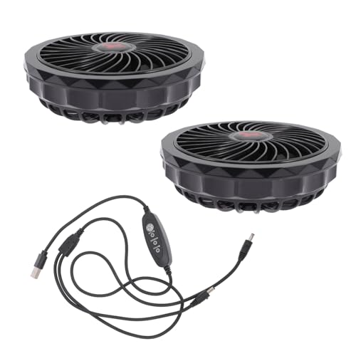 DECOMELODY USB Betriebener Leiser Langlebiger Air Conditioned Clothes Cooling Fan mit Zwei Ventilatoren und USB Regler Geeignet für Arbeitskleidung und Sommerkleidung zur Effektiven Kühlung von DECOMELODY