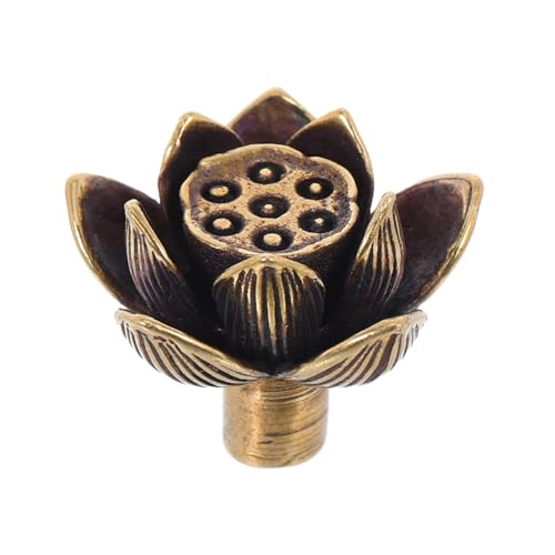 DECOMELODY Vintage Lotus Blumenform Messing Türgriff Robust Retro Schrankgriff Für Küche Und Kleiderschrank Mit Komfortablem Griff Und Langlebigem Messingmaterial von DECOMELODY