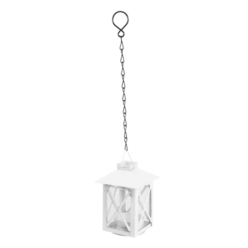DECOMELODY Vintage Metall Teelichthalter Hängend Windlicht Kerzenhalter Für Kerzenlicht Dinner Innen Außen Dekoration Romantischer Kerzenständer Weiß von DECOMELODY