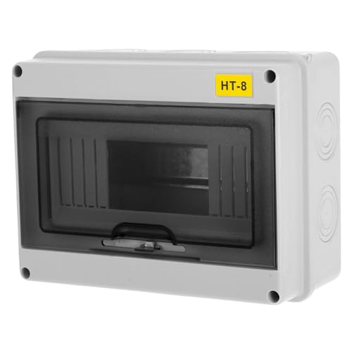 DECOMELODY Wasserdichte Elektrische Verteilerbox mit Klarem Deckel Din schiene Abs gehäuse Schutz für Sicherungsautomaten Kompakt Tragbar Geeignet für Innenwand und Outdoor einsatz von DECOMELODY