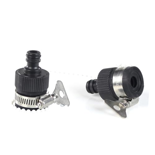 DECOMELODY Wasserhahn Schlauchanschluss Adapter Langlebiger Schwarzer für Wasserhähne Einfacher Einsatz im Garten und Auto von DECOMELODY
