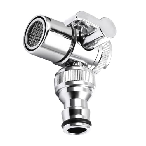 DECOMELODY Wasserhahnadapter aus Kupfer mit Drehbarem Metallgriff Wasserverteiler und Schlauchanschluss für Waschmaschine Spülmaschine und Waschbecken Langlebig und Einfach zu Bedienen von DECOMELODY