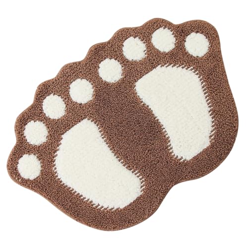DECOMELODY Weiche Saugfähige Mikrofaser Badematte rutschfest und Waschbar Wasserabsorbierender Badteppich in Braun Sicherer Badezimmerbodenvorleger für Dusche Wc und Badewanne von DECOMELODY