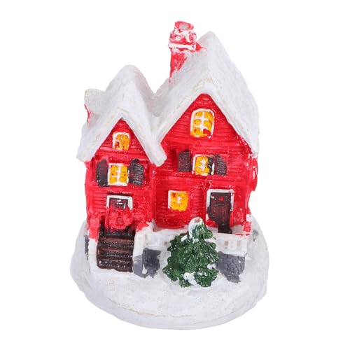 DECOMELODY Weihnachtliches Miniatur Schneehäuschen aus Robustem Resin Handgefertigte Winter Dekoration für Festliche Tisch und Wohnraumgestaltung für Holiday Decor und Bonsai Terrarien von DECOMELODY