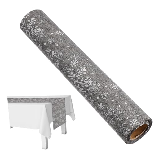 DECOMELODY Weihnachtstischläufer mit Schneeflockenmotiv Bedruckter Tischläufer aus Feiner Leinenstruktur Festliche Dekoration für Weihnachten Geeignet für Zuhause Hotel Restaurant DECOMELODY Weihnachtstischläufer mit Schneeflockenmotiv Bedruckter Tischläufer aus Feiner Leinenstruktur Festliche Dekoration für Weihnachten Geeignet für Zuhause Hotel Restaurant von DECOMELODY