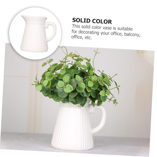 DECOMELODY Weiße Keramikvase mit Reliefmuster Stilvolle Tischdekoration Langlebiger Blumenbehälter für Frische und Getrocknete Blumen Elegantes rustikales Design für Wohnraum und Geschenk DECOMELODY Weiße Keramikvase mit Reliefmuster Stilvolle Tischdekoration Langlebiger Blumenbehälter für Frische und Getrocknete Blumen Elegantes rustikales Design für Wohnraum und Geschenk von DECOMELODY