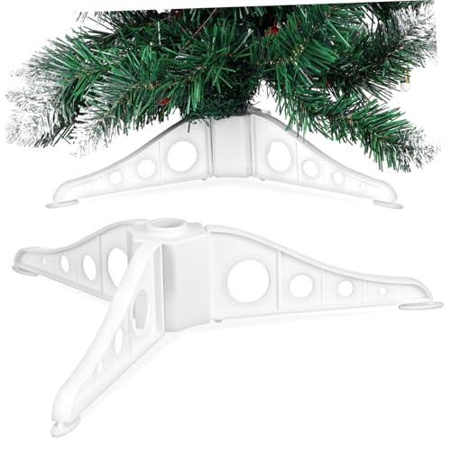 DECOMELODY Weißer Weihnachtsbaumständer Dreieckiger Sockel Stabiler Xmas Tree Holder Für Künstliche Tannenbaum Weihnachtsdeko Und Bastelprojekte von DECOMELODY