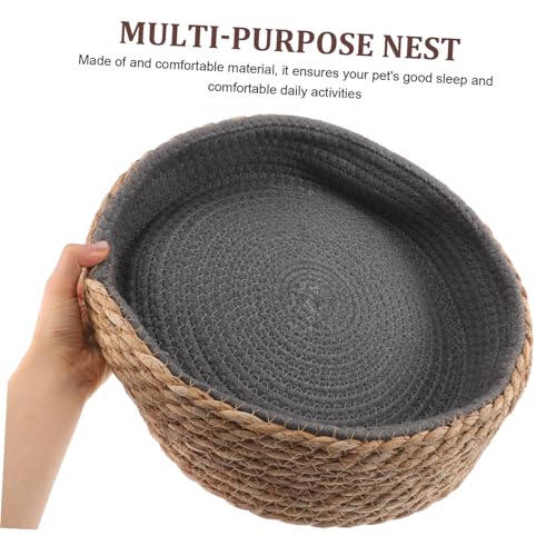 DECOMELODY Wickelkorb Haustierbett aus Natürlichem Gras und Weide Rundes Atmungsaktives Katzen Hundeschlafhaus Langlebiges Leichtes Komfortables Kuschelbett für Kleine Hunde und Katzen DECOMELODY Wickelkorb Haustierbett aus Natürlichem Gras und Weide Rundes Atmungsaktives Katzen Hundeschlafhaus Langlebiges Leichtes Komfortables Kuschelbett für Kleine Hunde und Katzen von DECOMELODY