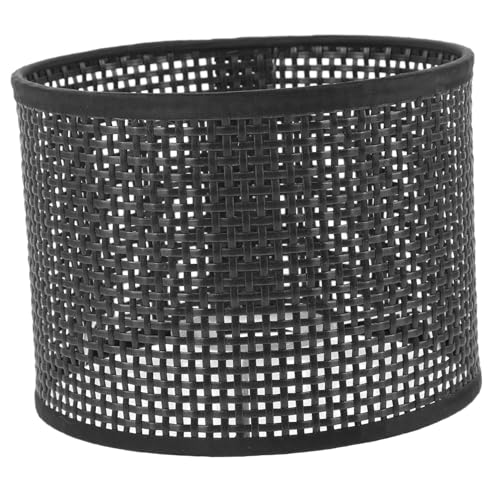 DECOMELODY Woven Lampenschirm Kunststoff Schwarz Eckig Tischlampe Lampenschirm Hängelampe Geflochtene Optik Leicht Installierbar Lichtschutz Ersatzschirm Stehlampe Rustic Design von DECOMELODY