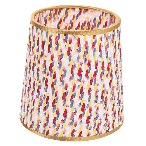 DECOMELODY Wunderschöner Bunter PVC Lampenschirm Handgewebt Konische Form Robust und Verschleißfest Dekorative Leuchtenabdeckung für Steh und Tischlampen im Landhausstil Sanftes Licht für von DECOMELODY