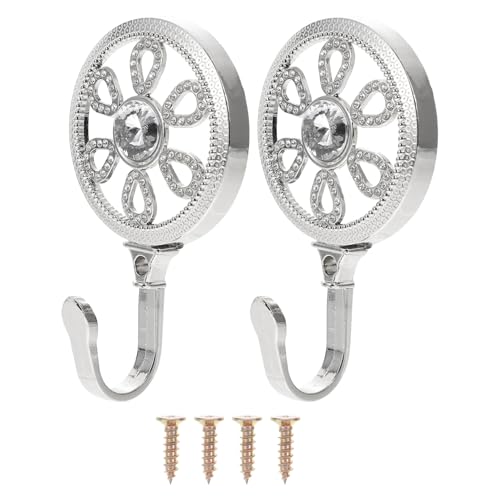 DECOMELODY Zinklegierung Gardinenhaken Wandhaken Blumenmuster Vorhang Zubehör Rostfrei Stabile Metallhaken Stilvolles Design Für Wohnzimmer Schlafzimmer Badezimmer von DECOMELODY