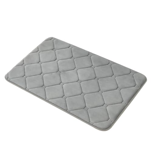 DECOMELODY rutschfeste Saugfähige Badematte aus Premium Polyester Dicke Anti rutsch Türmatte in Dunkelgrau Wasserabsorbierend für Badezimmer Küche und Wohnbereich von DECOMELODY