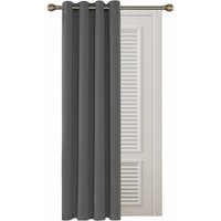 Deconovo - Blickdicht Gardinen mit Ösen für Schlafzimmer Vorhang, 2er Set, 132x138 cm(BreitexHöhe), Hellgrau von DECONOVO