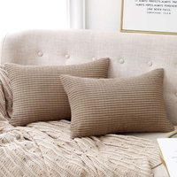 Deconovo - Kissenbezug Kordsamt Kissenbezüge Zierkissenbezug Dekorative Kissenhüllen Weich für Sofa Couch Wohnzimmer Schlafzimmer, 2er Set,50x50 cm, von DECONOVO