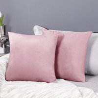 Samt Kissenbezüge Sofa Kissenbezug Zierkissenbezüge, 2er Set,60x60 cm, Sakura Pink - Sakura Pink - Deconovo von DECONOVO