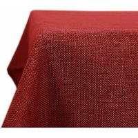 Deconovo - Tischdecke Leinenoptik Wasserabweisend, 1 Stück, 150x150 cm, Rot - Rot von DECONOVO