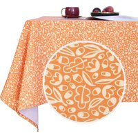 Tischdecke Wasserabweisend Tischdecke Abwaschbar Tischdecken Lotuseffekt Tischtuch, 1 Stück, 132x229 cm(BreitexHöhe), Orange - Orange - Deconovo von DECONOVO