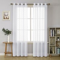 Deconovo Transparent Gardinen Voile Vorhang, 2er Set,140x245 cm(BreitexHöhe), Weiß - Weiß von DECONOVO