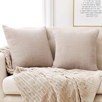 Deconovo - Kissenbezug Kordsamt Kissenbezüge Zierkissenbezug Dekorative Kissenhüllen Weich für Sofa Couch Wohnzimmer Schlafzimmer, 2er Set, 55x55 cm, von DECONOVO