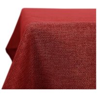 Deconovo - Tischdecke Leinenoptik Wasserabweisend, 1 Stück, 130x220 cm, Rot - Rot von DECONOVO