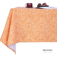 Deconovo - Tischdecke Wasserabweisend Tischdecke Abwaschbar Tischdecken Lotuseffekt Tischtuch, 1 Stück,130x280 cm, Orange - Orange von DECONOVO