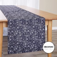 Deconovo - Tischläufer Tischdecke Dekoration Tischtuch Wasserabweisend Tischwäsche, 1 Stück, 30x275 cm, Dunkelblau - Dunkelblau von DECONOVO