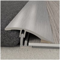Bergangsprofil 38x10,23x930 mm Aluminiumprofil 2 in 1 Übergangsleiste Ausgleichsprofil Silber von DECORA