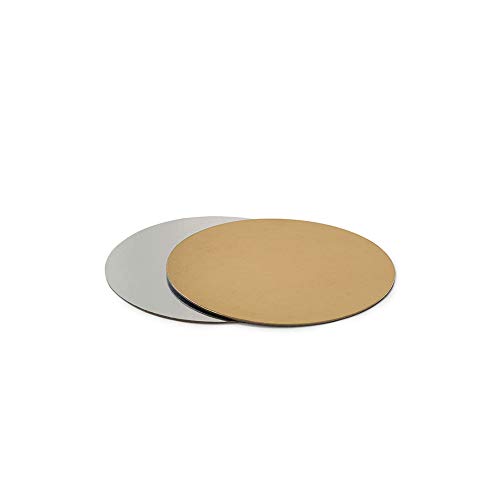 GEKOPPELTE TORTENPLATTE GOLD/SILBER Ø22X0,2CM von Decora