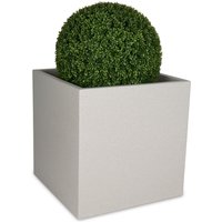Pflanzkübel cubo 50 Kunststoff Blumenkübel, 50x50x50 cm (l/b/h), Farbe: terrazzo matt - grau von DECORAS