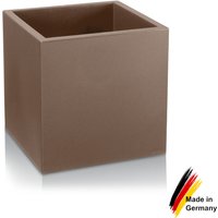 Pflanzkübel cubo 50 Kunststoff Blumenkübel, 50x50x50 cm (l/b/h), Farbe: cappuccino matt - braun von DECORAS