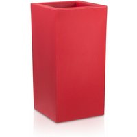 Pflanzkübel Blumenkübel torre 80 Kunststoff, 40x40x80 cm, rot matt - rot von DECORAS
