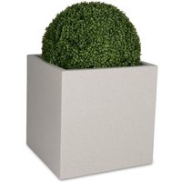 Pflanzkübel cubo 60 Kunststoff Blumenkübel, 60x60x60 cm (l/b/h), Farbe: terrazzo matt - grau von DECORAS