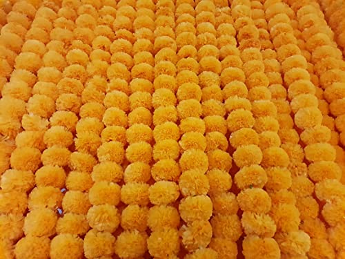 Decoration Craft 5 Stück Künstliche Hellorange Ringelblumen-Girlanden 152 cm lang für Partys, indische Hochzeiten, indische Themendekorationen, Heimde von DECORATION CRAFT