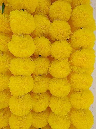 Ringelblumen-Girlande, 1,4 m lange Stränge mit künstlichen Ringelblumen, Diwali-Dekorationen, Zuhause, indische Dekoration für Pooja, Hochzeit, Frühlingsstrauchblumen, künstliche Girlande, Día de von DECORATION CRAFT