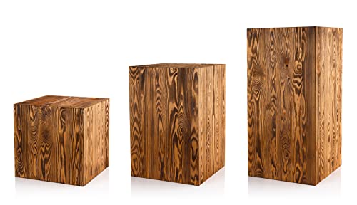 DECOKTIVO Holzständer Set, Holzblock, Baumstamm Deko, Bodenwindlicht Säule, Blumensäule Holz, Dekosäule, Stabil und Langlebig, Nuss, 40x40, 60x40, 80x40 Cm, 3 Stück DECOKTIVO Holzständer Set, Holzblock, Baumstamm Deko, Bodenwindlicht Säule, Blumensäule Holz, Dekosäule, Stabil und Langlebig, Nuss, 40x40, 60x40, 80x40 Cm, 3 Stück von DECORATIVO