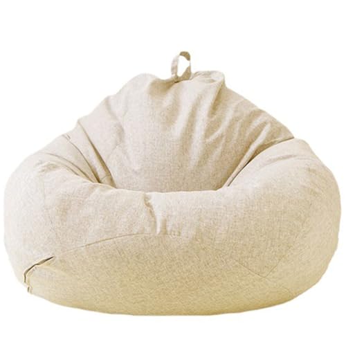 DECORN Ausgestopfte Tierablagerungs -Bohnen -Taschenstuhlabdeckung (Keine Bohnen) Ultra weiche Baumwoll -Beruhbeutelabdeckung zum Organisieren,Beige,110x120cm von DECORN