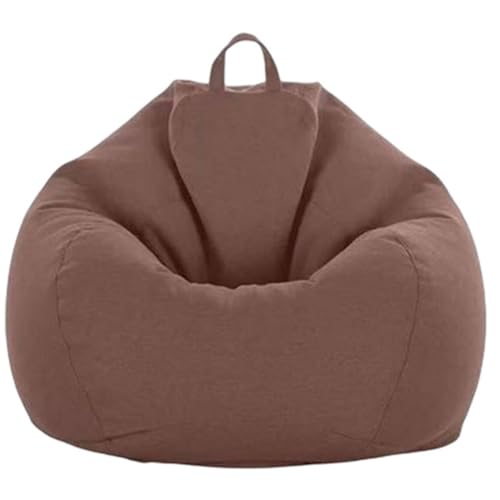 DECORN Ausgestopfte Tierablagerungs -Bohnen -Taschenstuhlabdeckung (Keine Bohnen) Ultra weiche Baumwoll -Beruhbeutelabdeckung zum Organisieren,Braun,110x120cm von DECORN