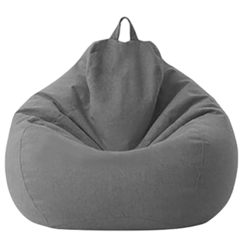 DECORN Ausgestopfte Tierablagerungs -Bohnen -Taschenstuhlabdeckung (Keine Bohnen) Ultra weiche Baumwoll -Beruhbeutelabdeckung zum Organisieren,Grau,110x120cm von DECORN