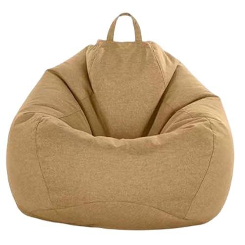 DECORN Ausgestopfte Tierablagerungs -Bohnen -Taschenstuhlabdeckung (Keine Bohnen) Ultra weiche Baumwoll -Beruhbeutelabdeckung zum Organisieren,Khaki,110x120cm von DECORN